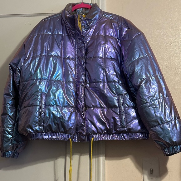 Ashley Sunrise Jackets & Blazers - Ashley Sunrise Collection By 26 International Puffer Jacket Holographic Womens